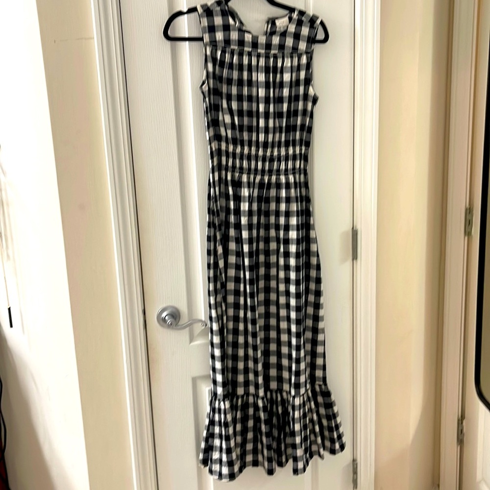 Black and white maxi dress.